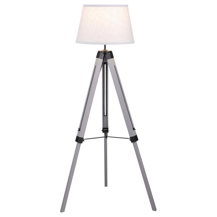 Dayton - Empire Shade Metal Tripod Floor Lamp - Gray Coaster Fine Furniture