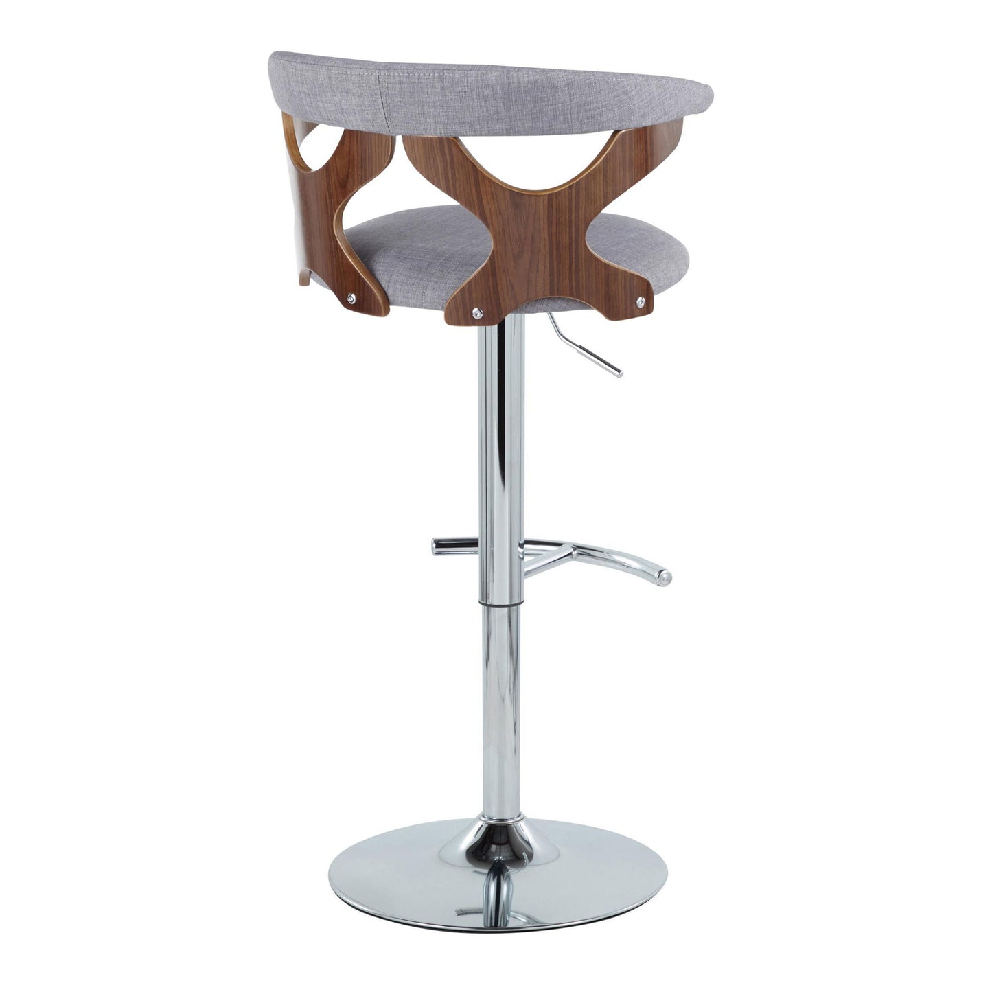 Gardenia - Mid Century Modern Adjustable Barstool With Swivel With Rounded T Footrest (Set of 2) Lumi Source