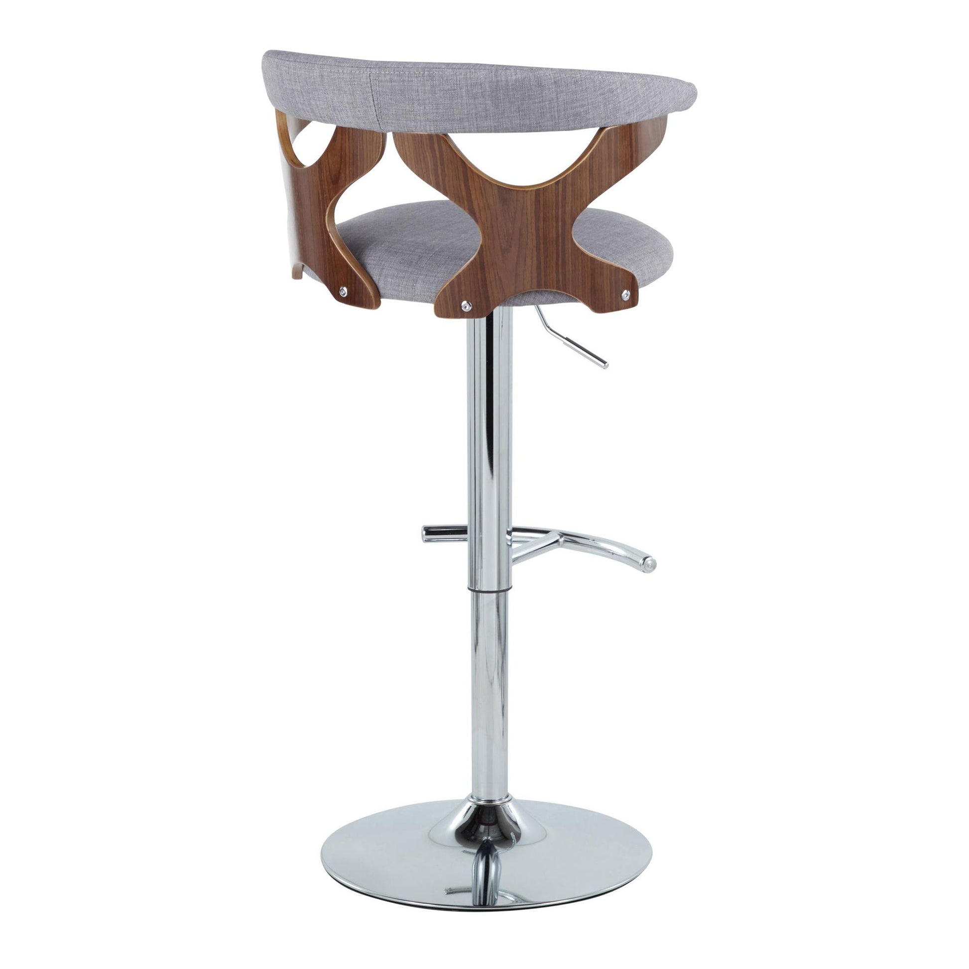 Gardenia - Mid Century Modern Adjustable Barstool With Swivel With Rounded T Footrest (Set of 2) Lumi Source
