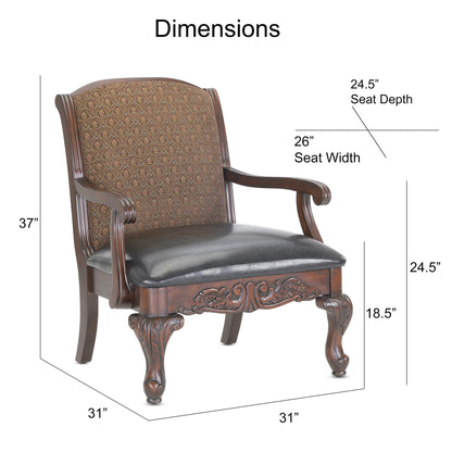 Lucille - Arm Chair - Brown Ridgecrest Home