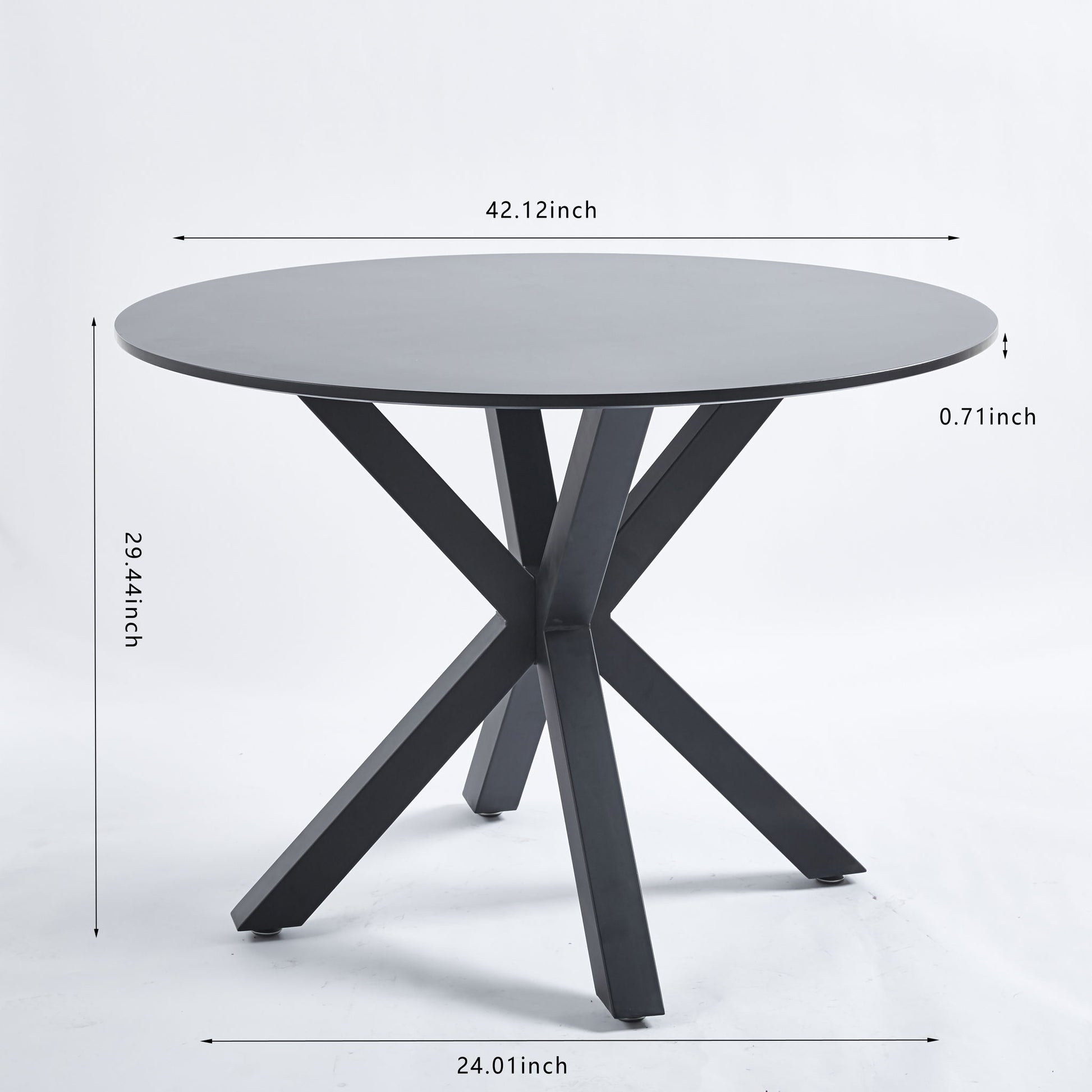Table Mid-Century Dining Table For 4 - 6 People With Round MDF Table Top, Pedestal Dining Table, End Table Leisure Coffee Table, Cross Leg Home Essentials