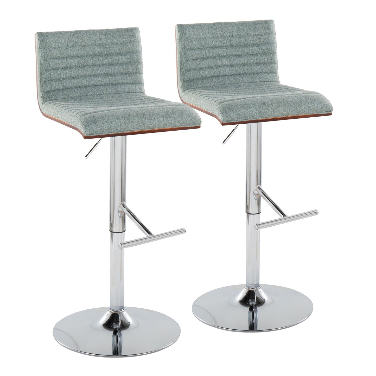 Mason - Contemporary Adjustable Barstool & Swivel With Straight T Footrest (Set of 2) Lumi Source