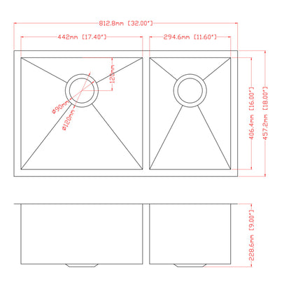 Modern Double Bowl Undermount Kitchen Sink 50 / 50 Design Stainless Steel Daily Nest