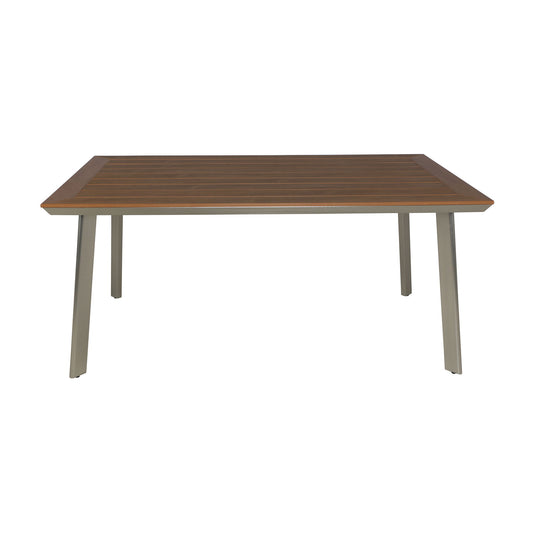 Outdoor Dining Table With Eucalyptus Wood Topped - Silver Noble House