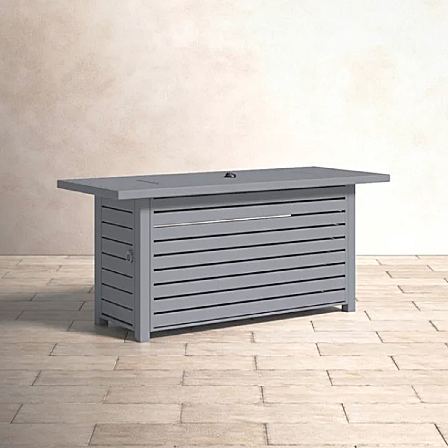 Steel Propane / Natural Gas Outdoor Fire Pit Table With Lid LSI Patio Furniture