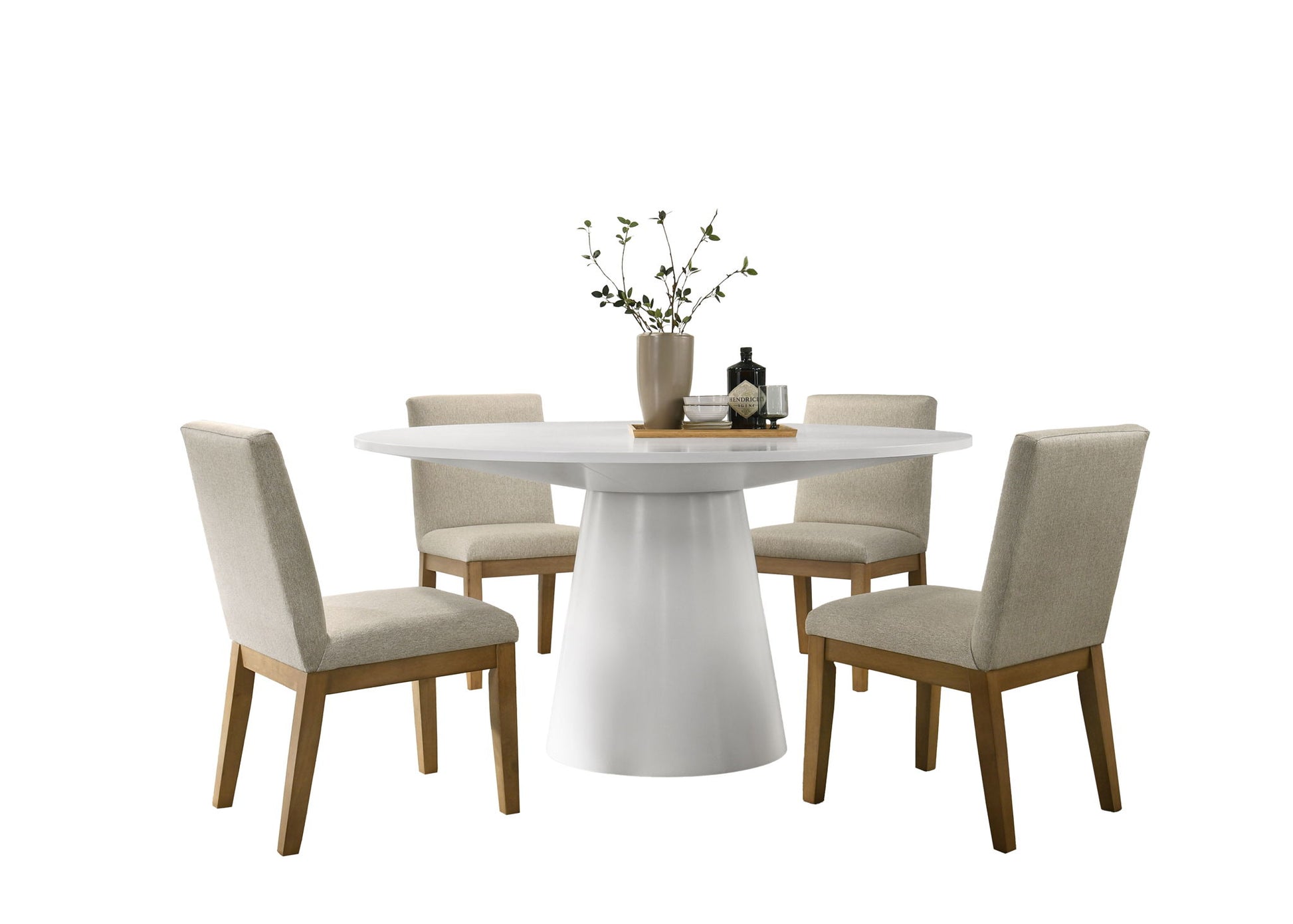 Jasper - Wide Contemporary Round Dining Table Set Lilola Home