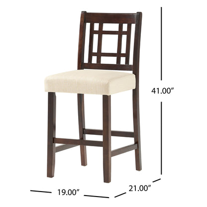 Upholstered Dining Chairs, Modern Dining Room Chairs For Dining Room Kitchen With Acacia Wood Legs (Set of 2) - Mahogany / Beige Noble House