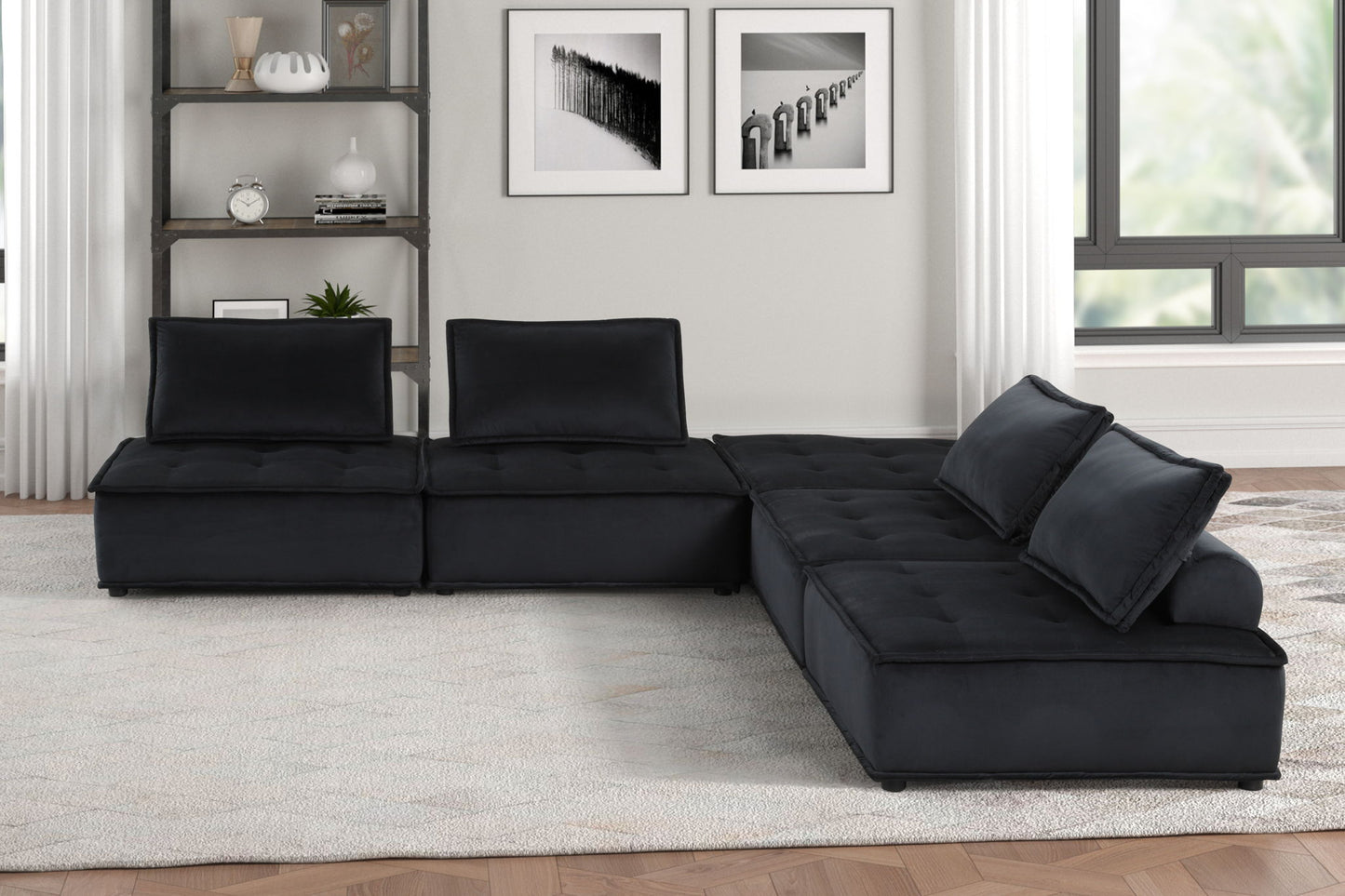 Anna - Stylish Sectional Sofa Ottoman Lilola Home
