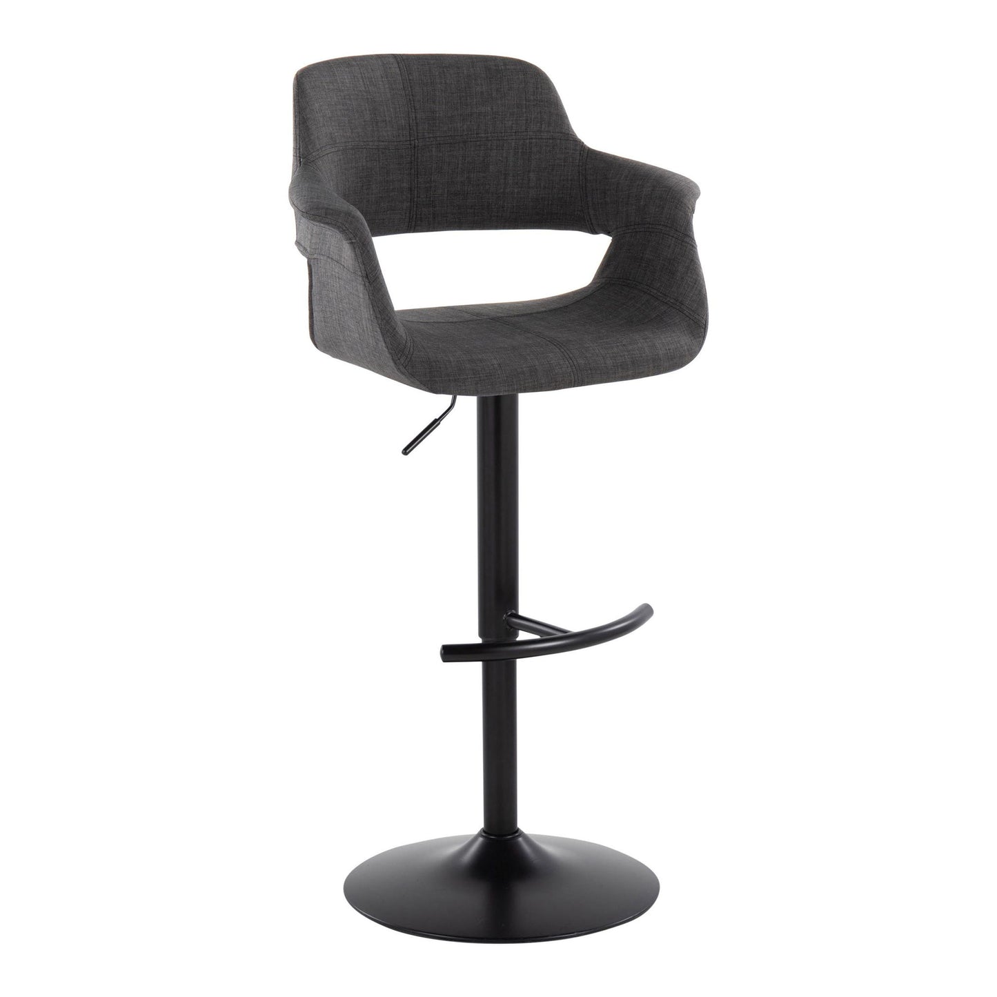 Vintage Flair - Mid Century Modern Adjustable Barstool With Swivel & Rounded T Footrest (Set of 2) Lumi Source