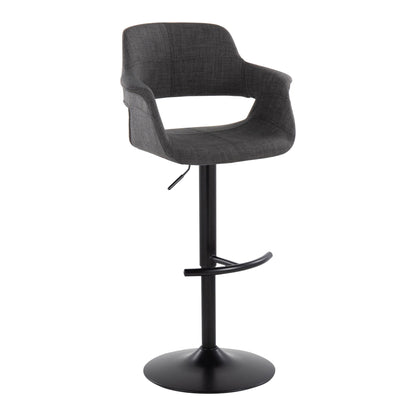 Vintage Flair - Mid Century Modern Adjustable Barstool With Swivel & Rounded T Footrest (Set of 2) Lumi Source