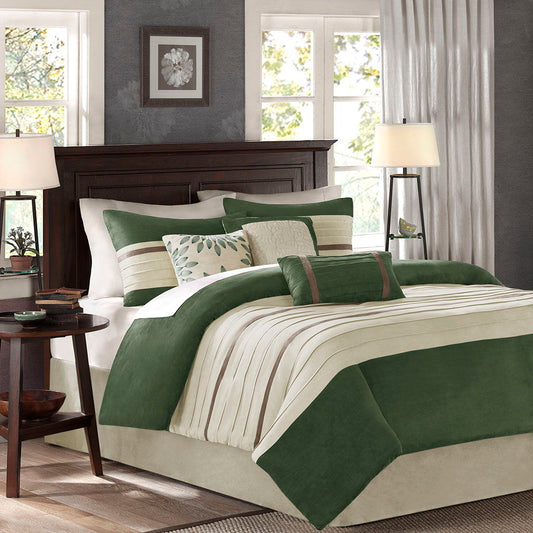 Palmer - King Piece Comforter (Set of 7) - Green Madison Park