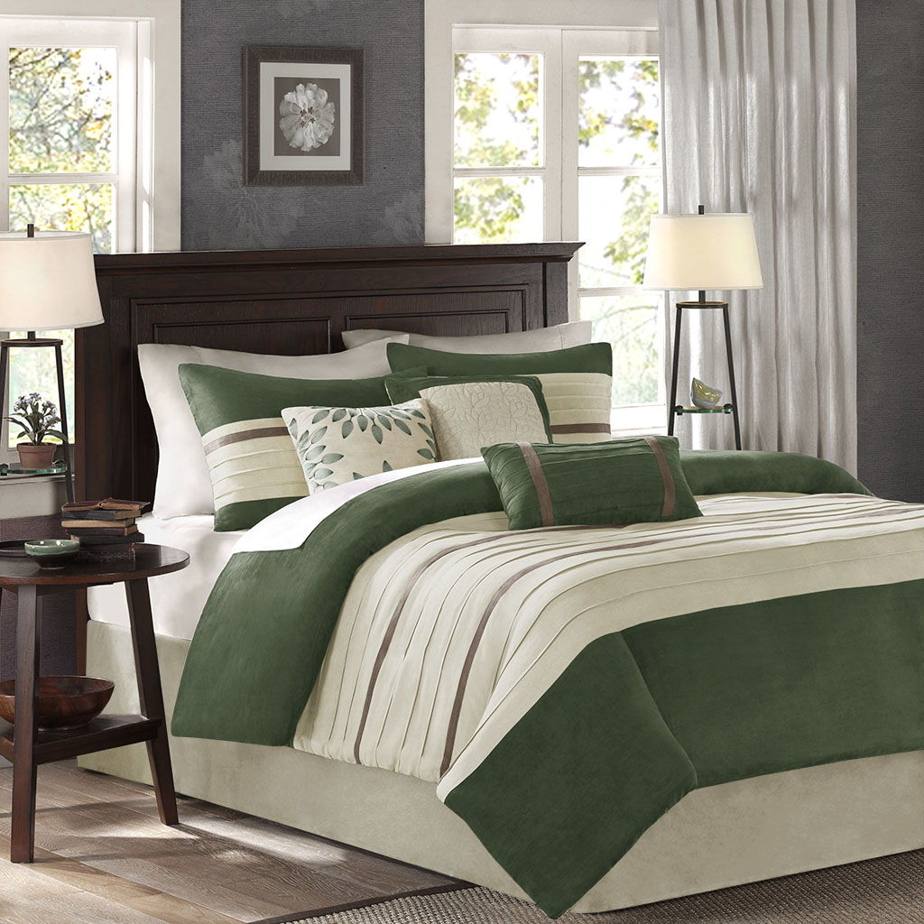 Palmer - California King Piece Comforter (Set of 7) - Green Madison Park