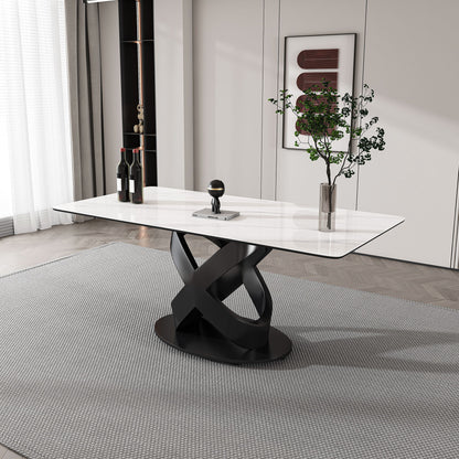 Rectangular Dining Table - Black / White Home Essentials
