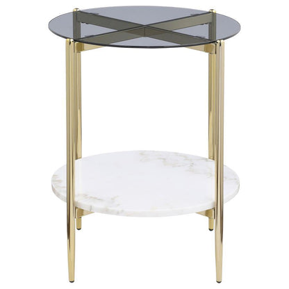 Jonelle - Round Glass Top Table CoasterEveryday