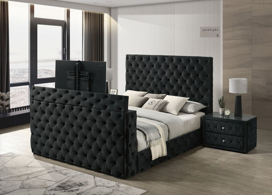 Josephine - Queen Bed With TV Lift - Black Crown Mark