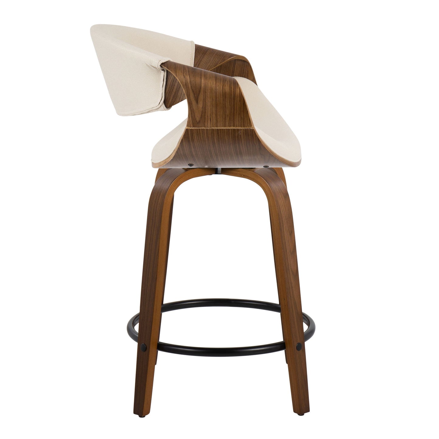 Curvini Mid - Century Modern Fixed Height Counter Stool With Swivel (Set of 2) Lumi Source