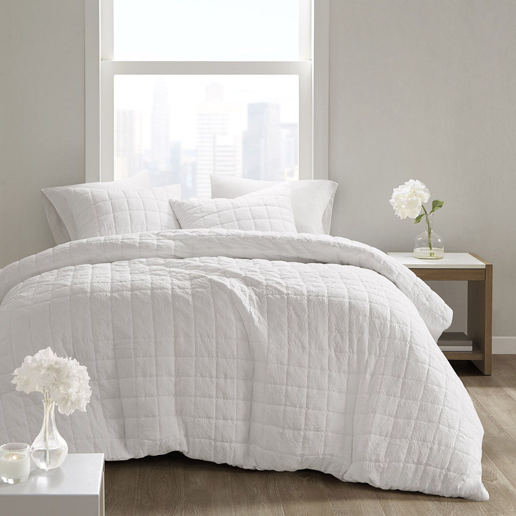 Cocoon - 3 Piece Quilt Top Comforter Mini Set - White