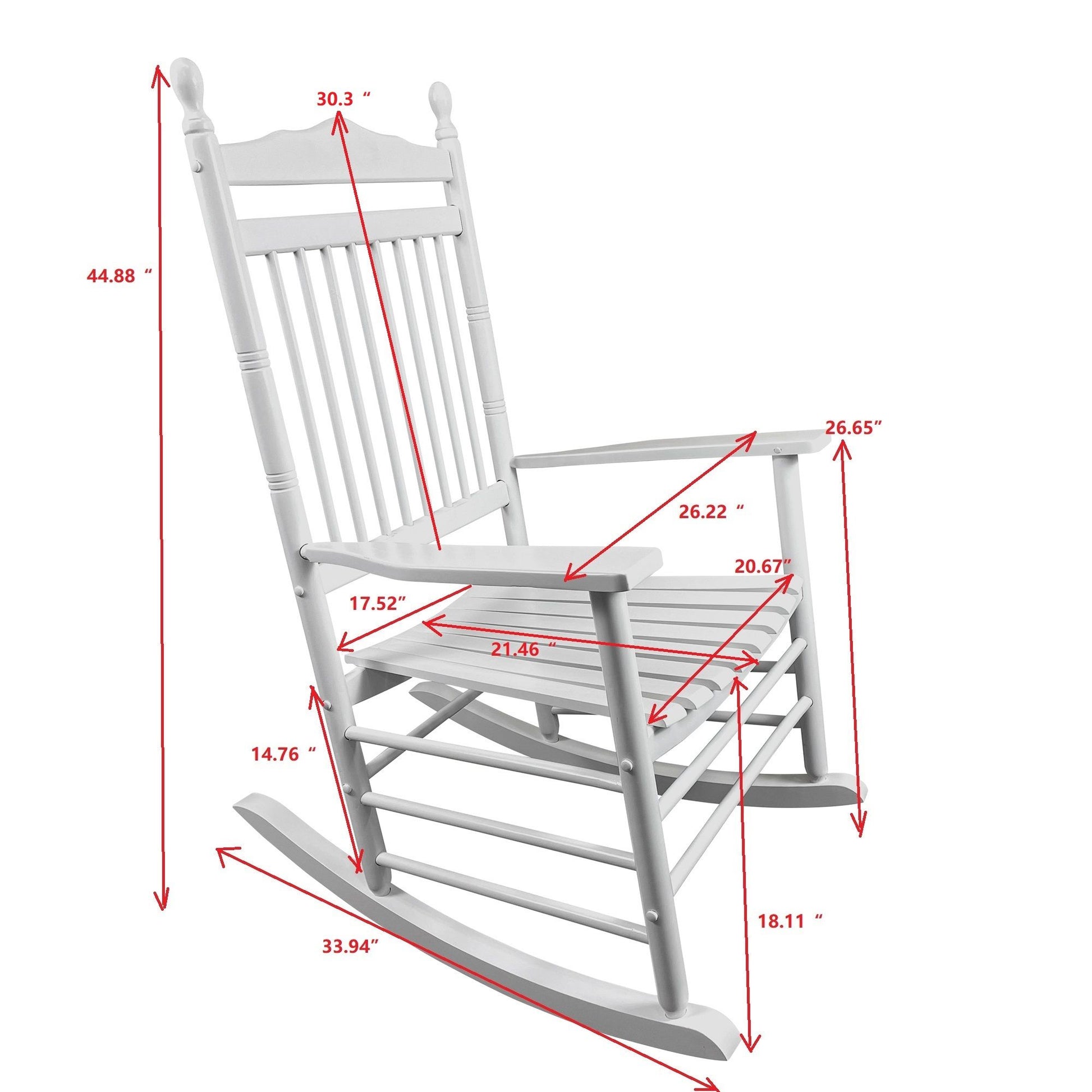 Balcony Porch Adult Rocking Chair - Wood Home Essentials