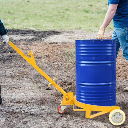Steel Drum Dolly 55 Gallon Capacity Oil Barrel Mover With Wheels Low Profile Caddy - Yellow Daily Nest