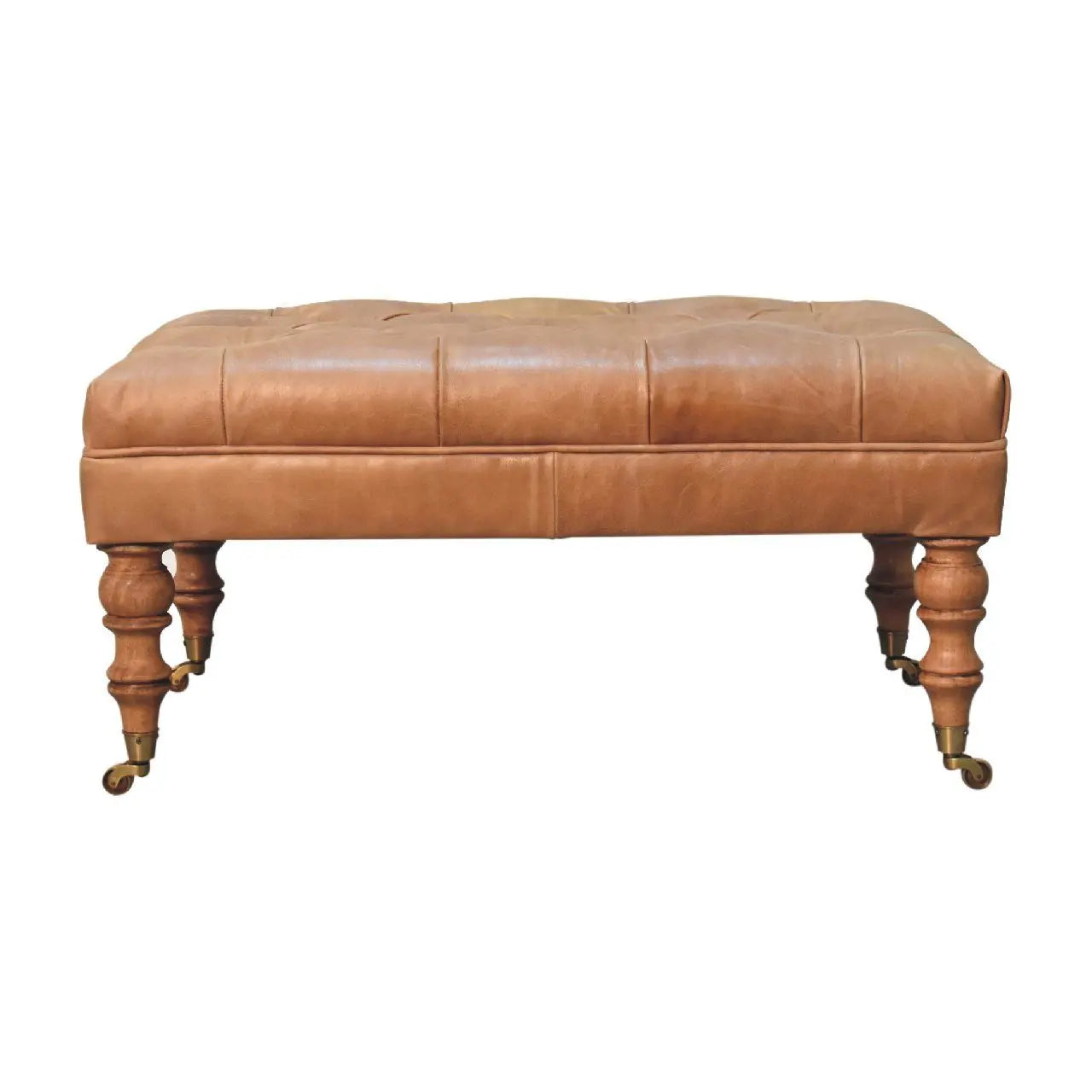 Buffalo - Leather Ottoman With Castor Legs Artisan Furniture