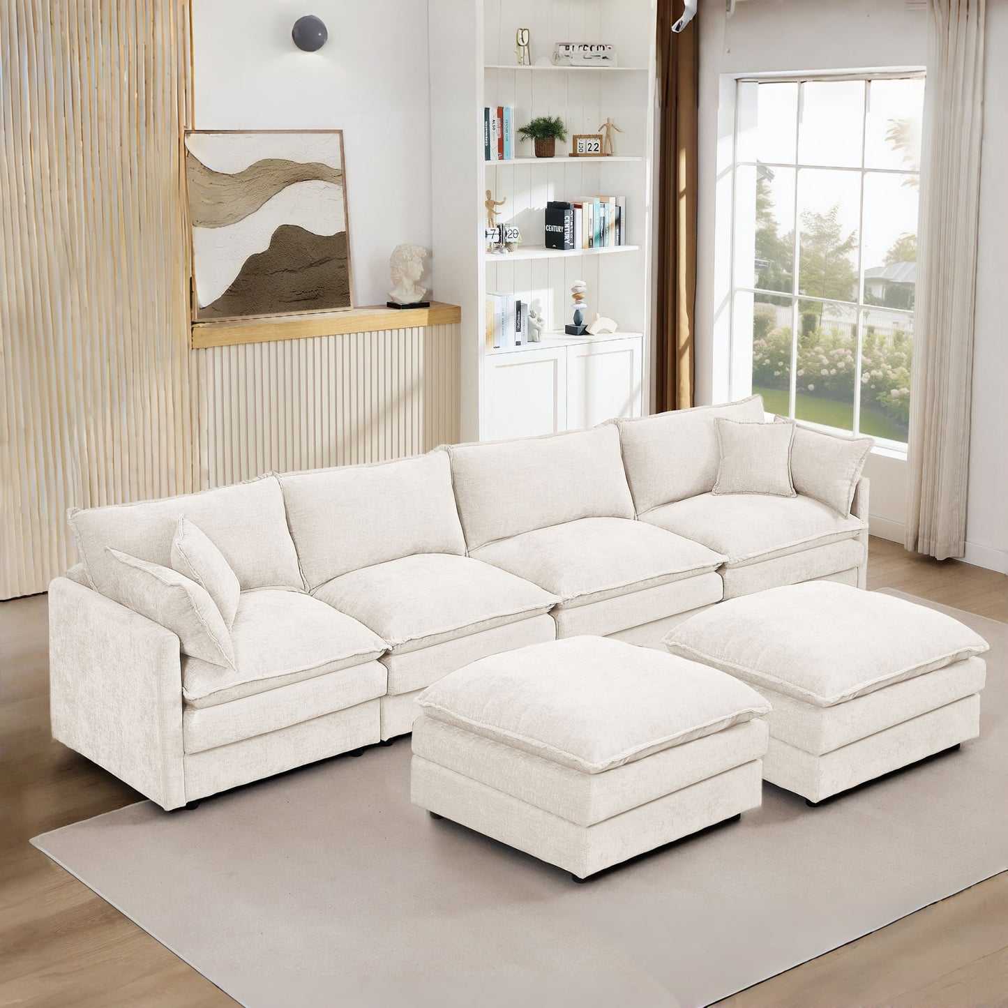 Modular U Shaped Sectional Sofa, 4 Seater Comfy Cloud Couch Home Essentials