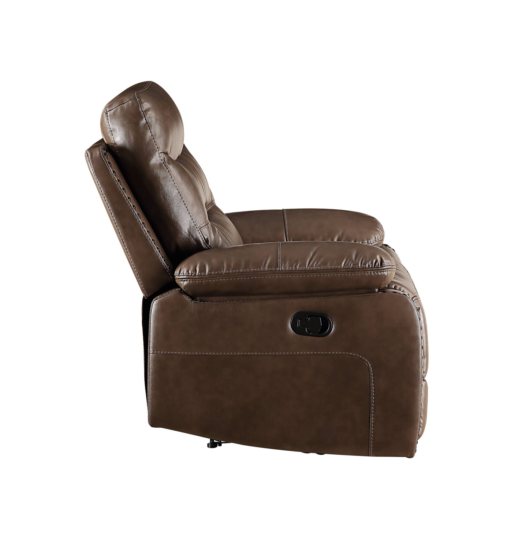 Aashi - Leather Gel Match Recliner Loveseat - Brown Acme