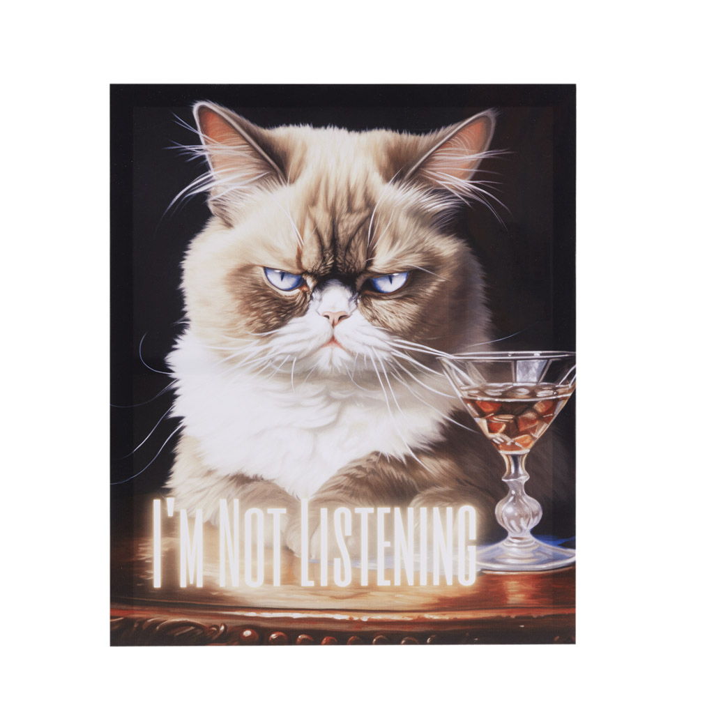 Grumpy Cats - I'm Not Listening Canvas Wall Art - Multi