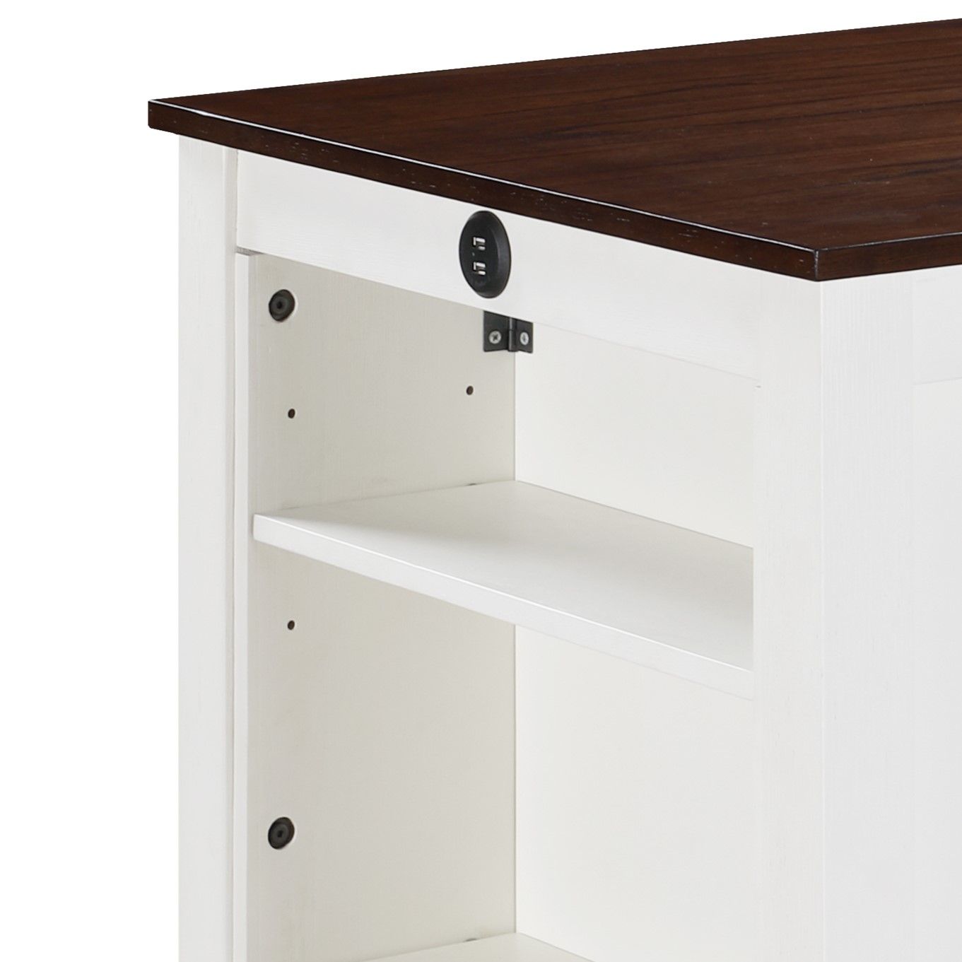 Graham - Small Space Counter Height Dining Table With USB Charging Ports And Shelves Lilola Home