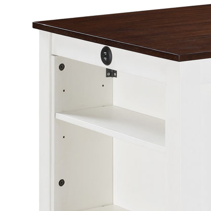 Graham - Small Space Counter Height Dining Table With USB Charging Ports And Shelves Lilola Home