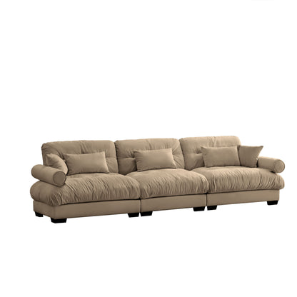 Modern Oversize Sofa With Cloud Like Comfort, Featuring Waist And Throw Pillows Home Essentials