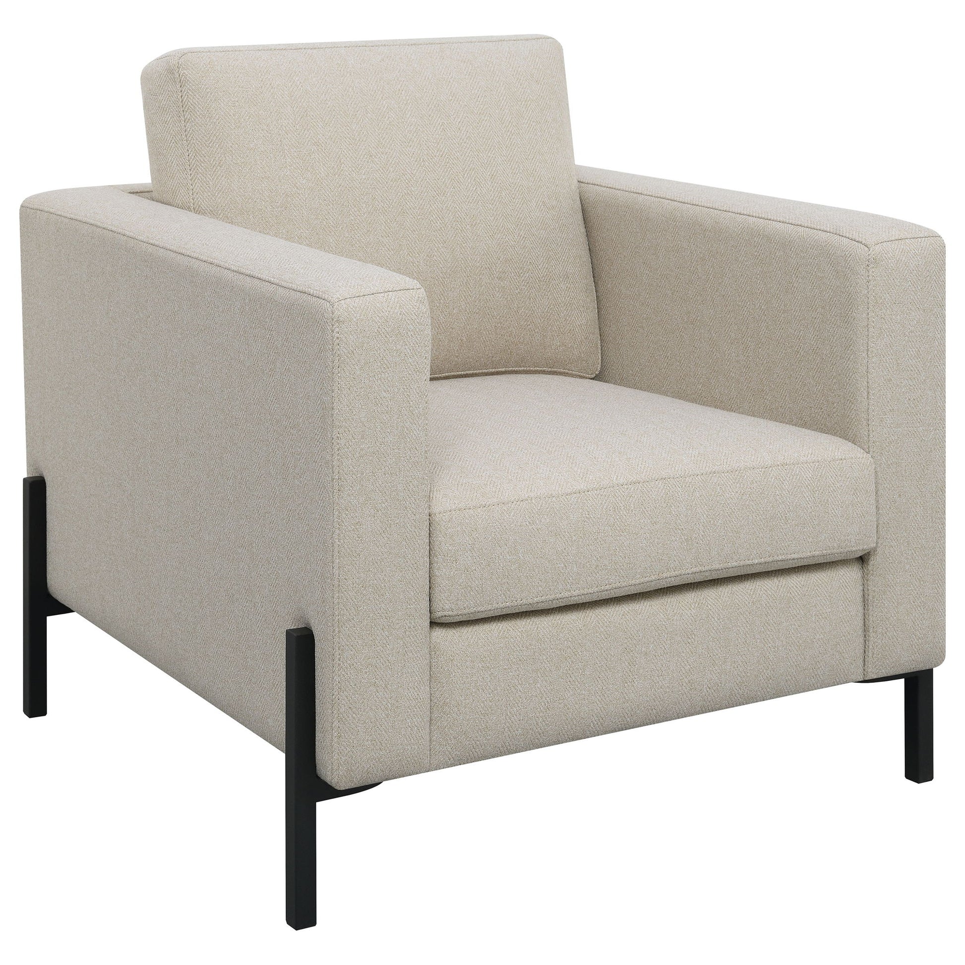 Schwan - Upholstered Track Arm Accent Chair - Oatmeal Furniture Max