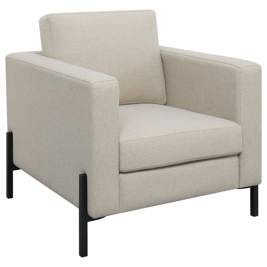 Schwan - Upholstered Track Arm Accent Chair - Oatmeal Furniture Max