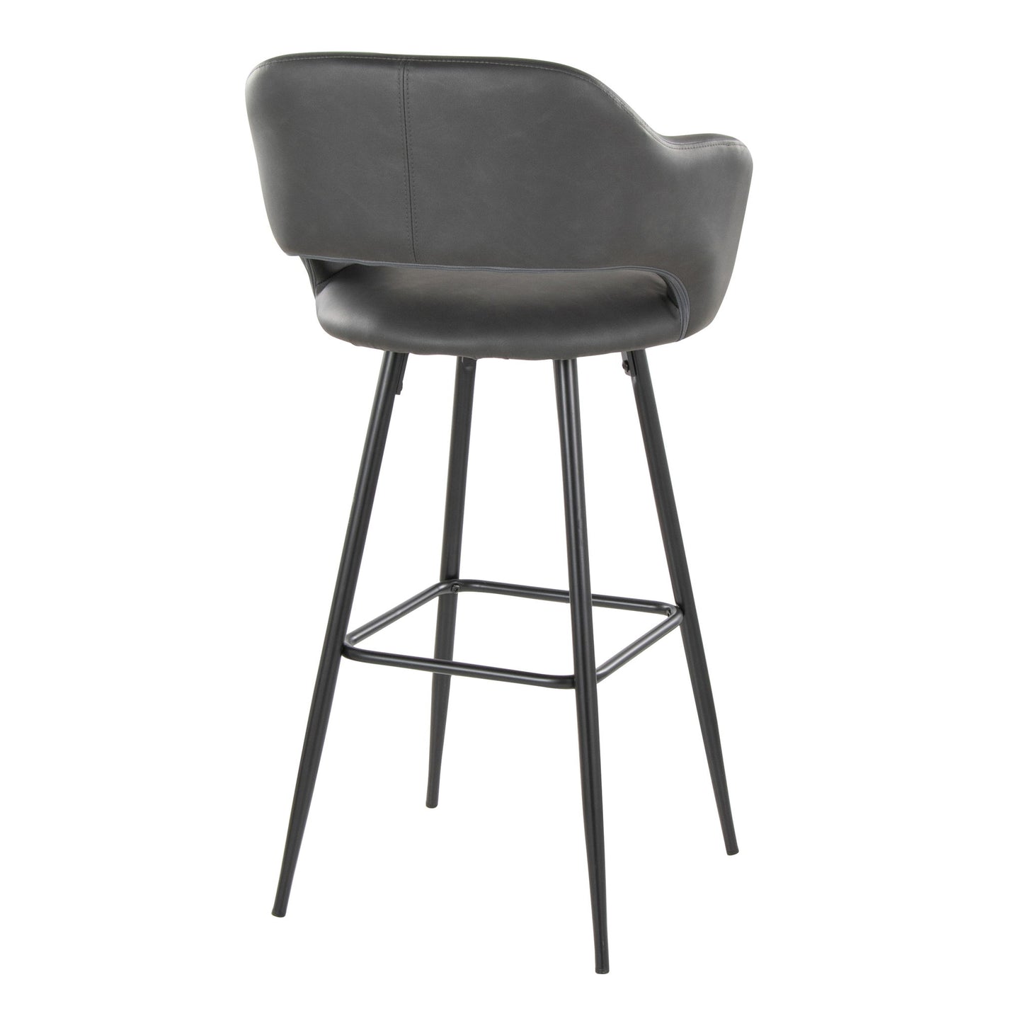 Margarite - Contemporary Fixed Height BarStool With Square Footrest (Set of 2) Lumi Source