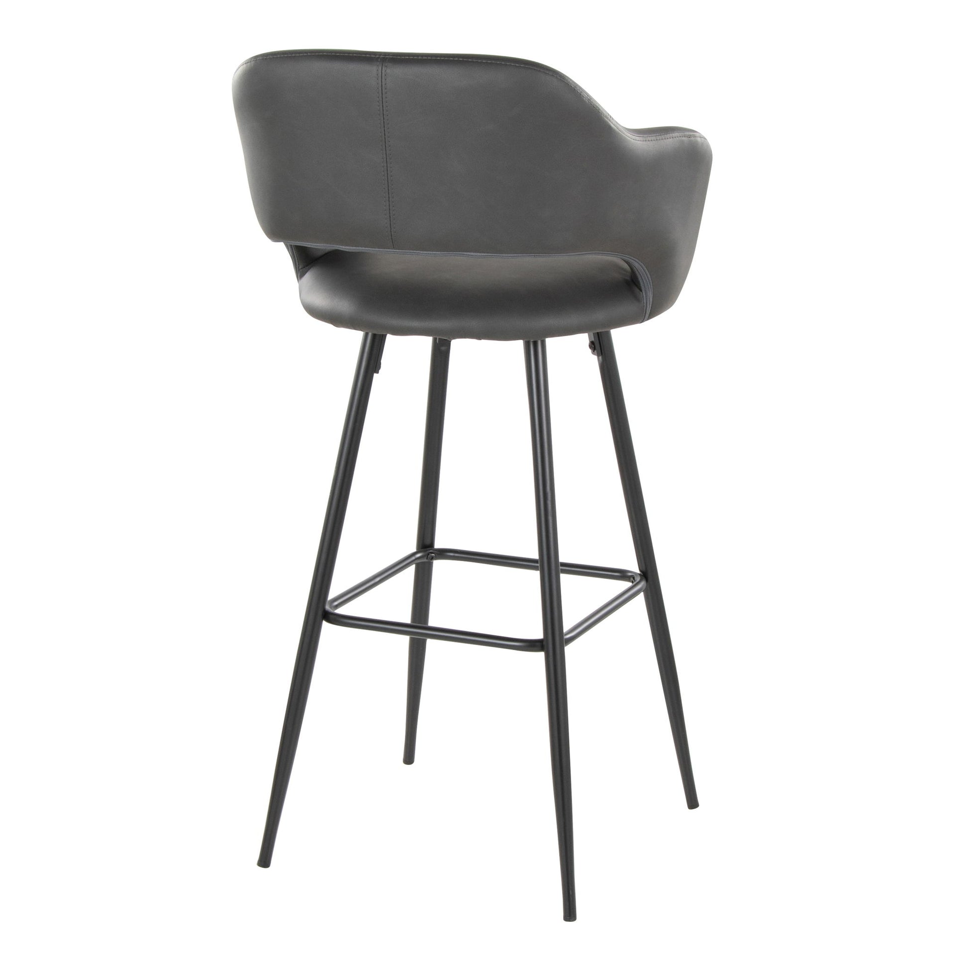 Margarite - Contemporary Fixed Height BarStool With Square Footrest (Set of 2) Lumi Source