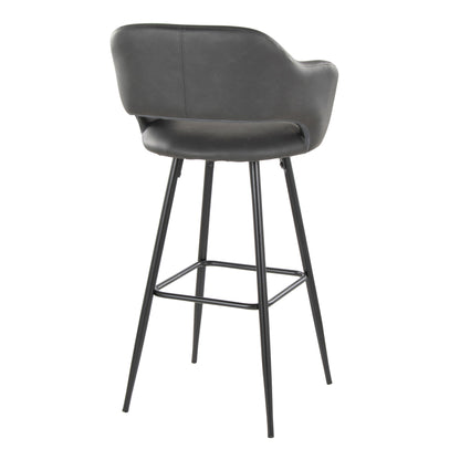 Margarite - Contemporary Fixed Height BarStool With Square Footrest (Set of 2) Lumi Source