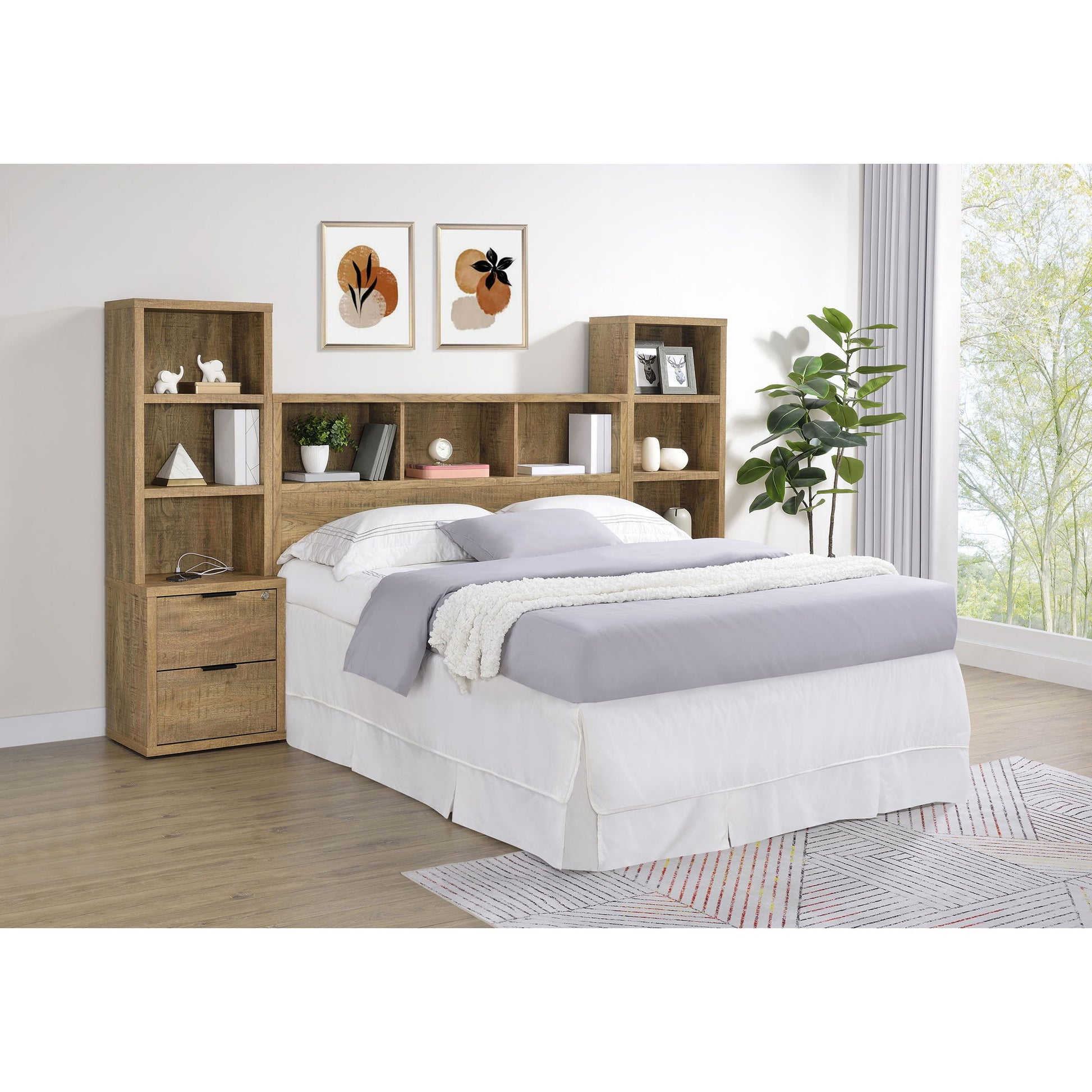 Geary - 3 Piece Bedroom Set With Bookcase Headboard Furniture Max