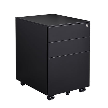 3 Drawer Mobile File Cabinet With Lock Steel File Cabinet For Legal / Letter / A4 / F4 Size, Home / Office Design