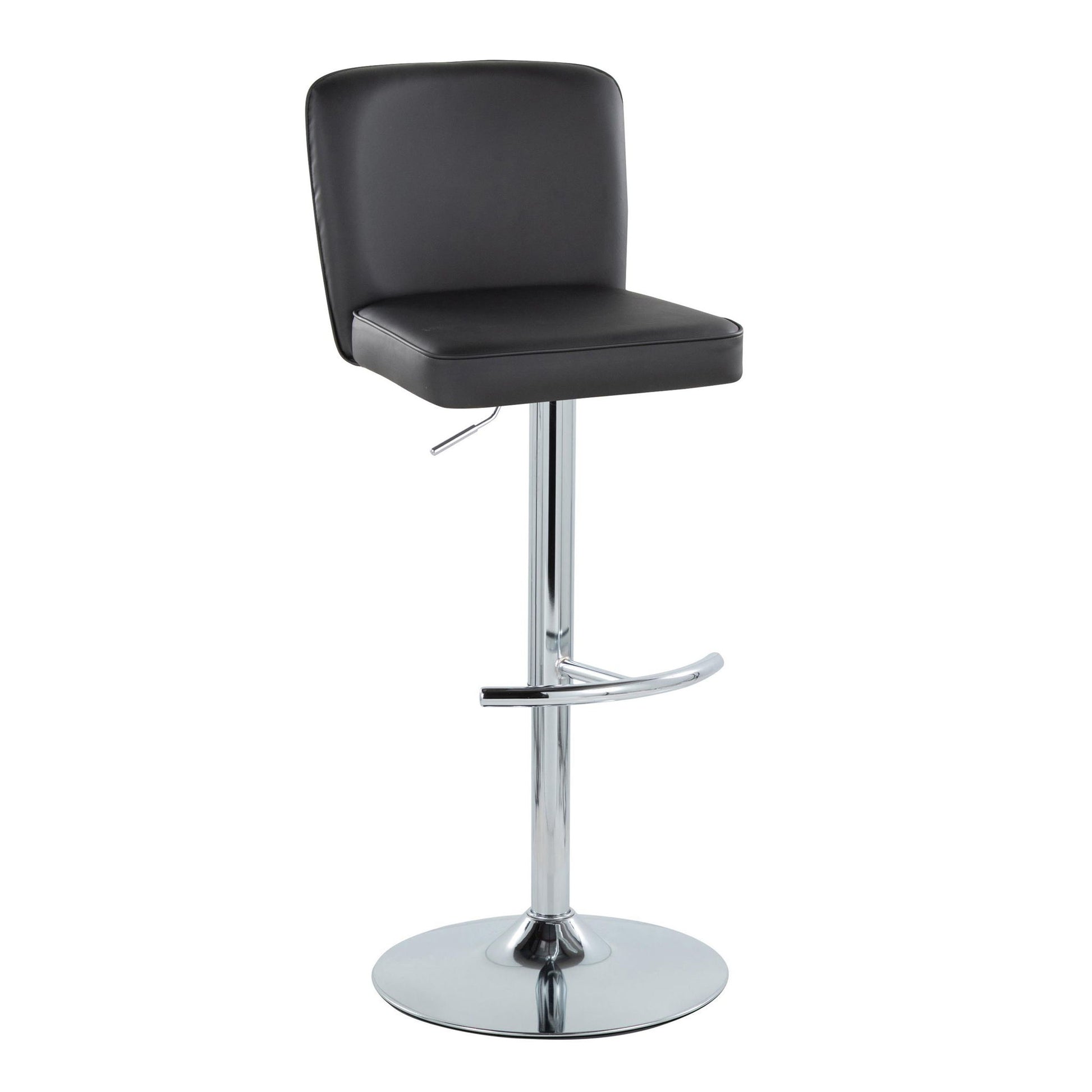 Henry - Contemporary Adjustable Barstool With Swivel & Rounded T Footrest (Set of 2) Lumi Source