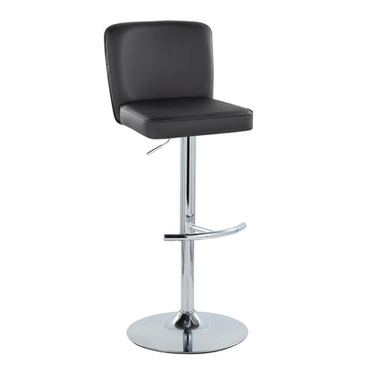 Henry - Contemporary Adjustable Barstool With Swivel & Rounded T Footrest (Set of 2) Lumi Source