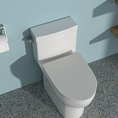 1 Piece Toilet, Soft Closing Seat - White Daily Nest