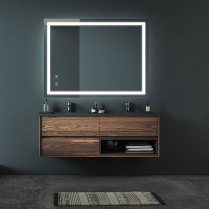Bathroom Vanity Rectangle Mirror With Front Lighting, Anti Fog, Dimmable, Smart Memory Function Daily Nest