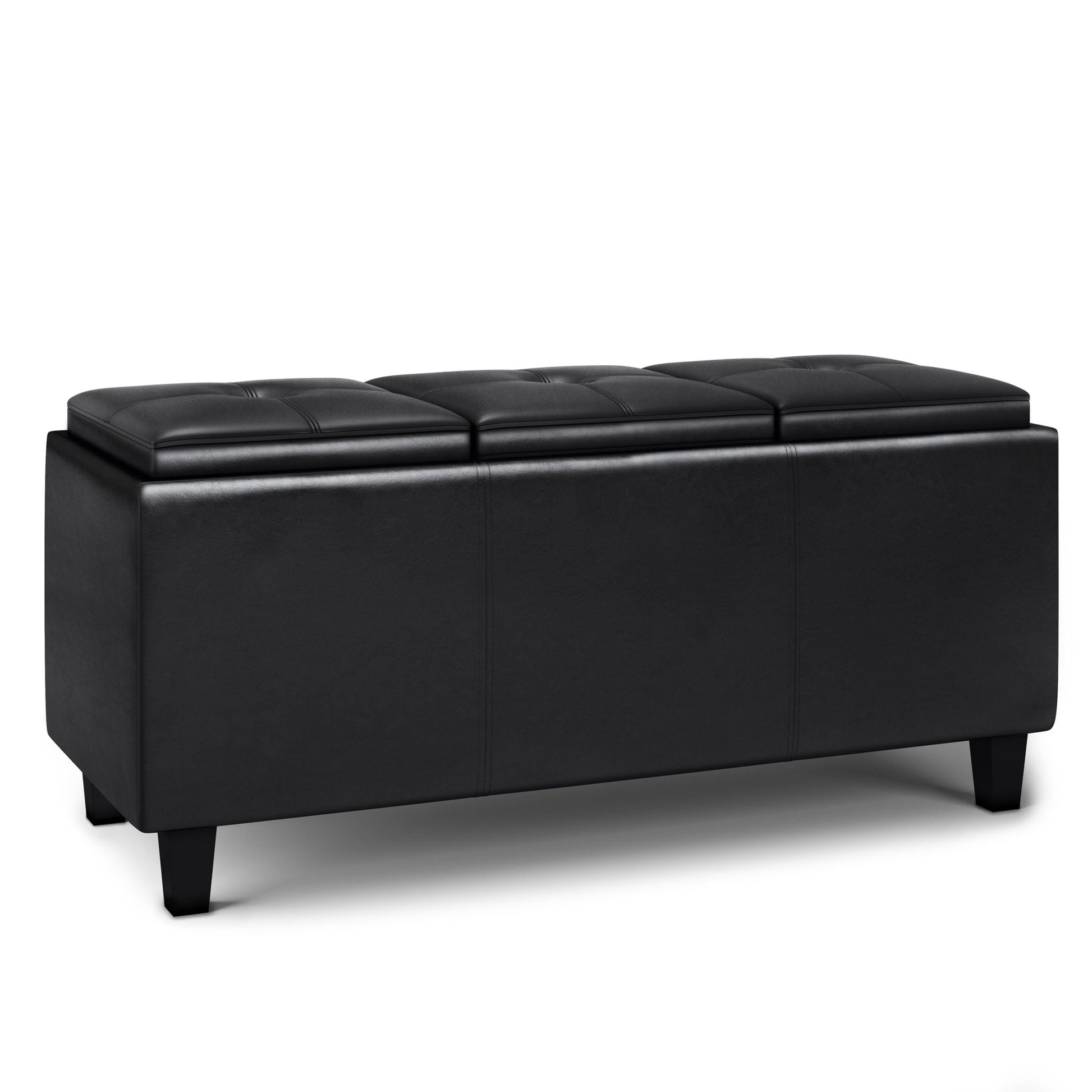 Avalon - Tray Storage Ottoman With Lift Up Lids - Midnight Black Simpli-Home