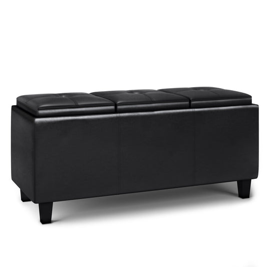 Avalon - Tray Storage Ottoman With Lift Up Lids - Midnight Black Simpli-Home