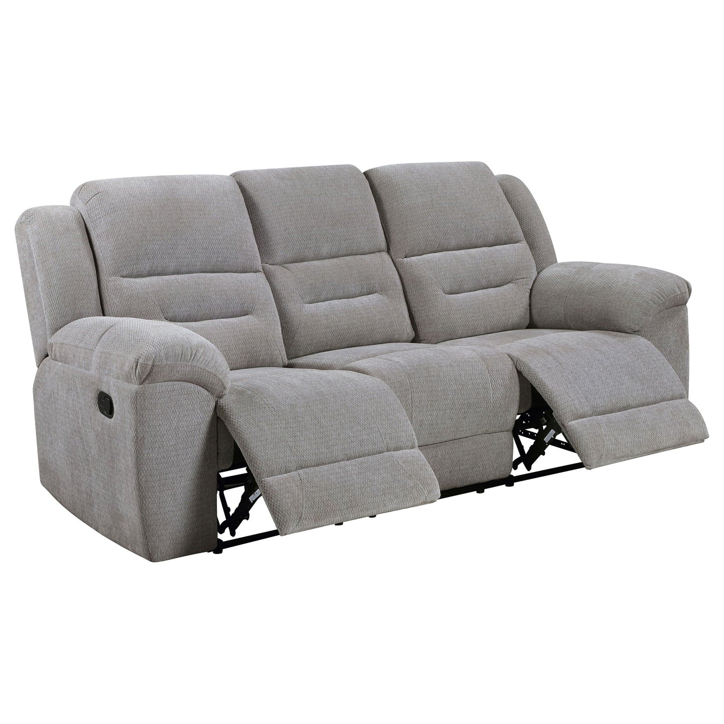 Gilson - Chenille Upholstered Reclining Sofa - Gray Coaster Fine Furniture
