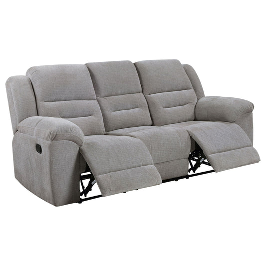 Gilson - Chenille Upholstered Reclining Sofa - Gray Coaster Fine Furniture