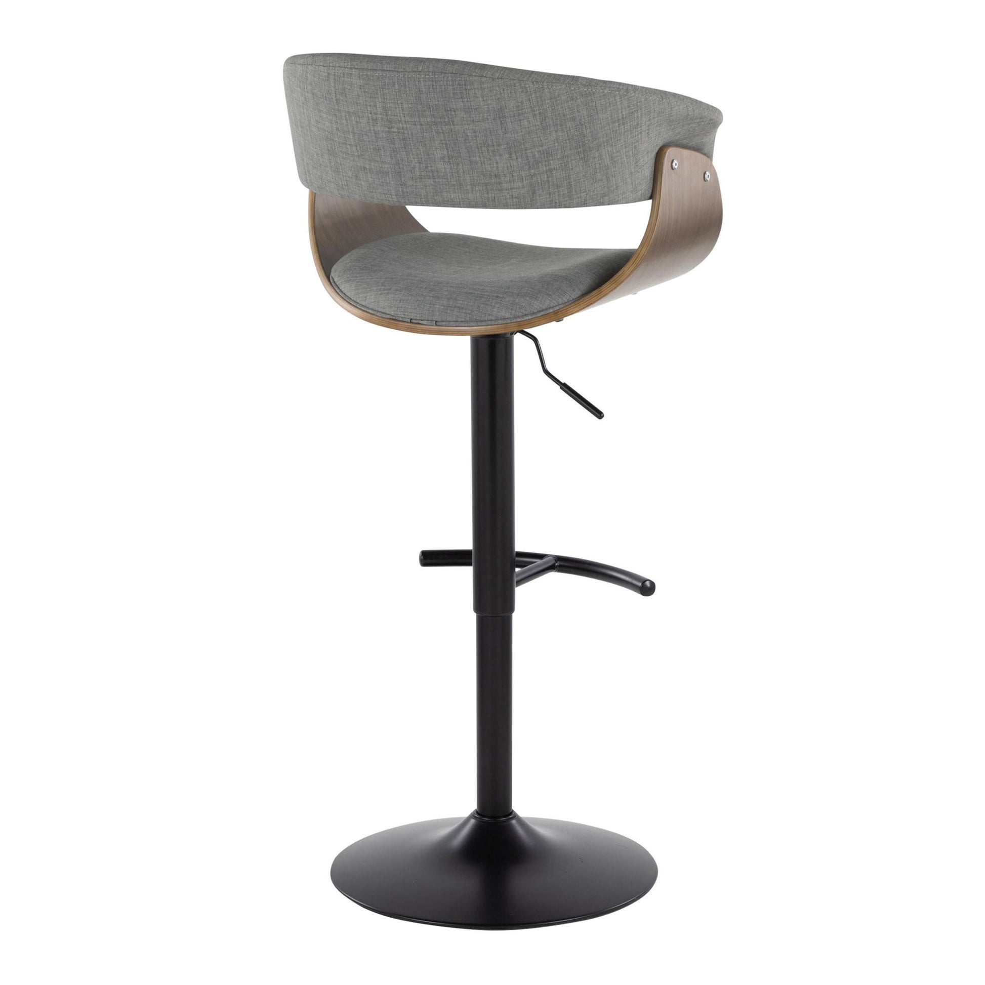 Vintage Mod - Mid Century Modern Adjustable Height Barstool With Swivel & Rounded T Footrest (Set of 2) Lumi Source