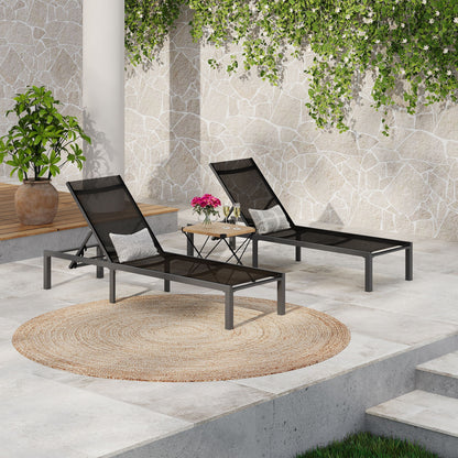 Westport - Outdoor Chaise Lounge (Set of 2) - Black Noble House