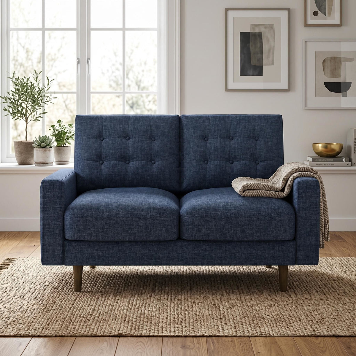 Loveseat Sofa, Tufted Back Upholstered 2 Seat Couch US Pride