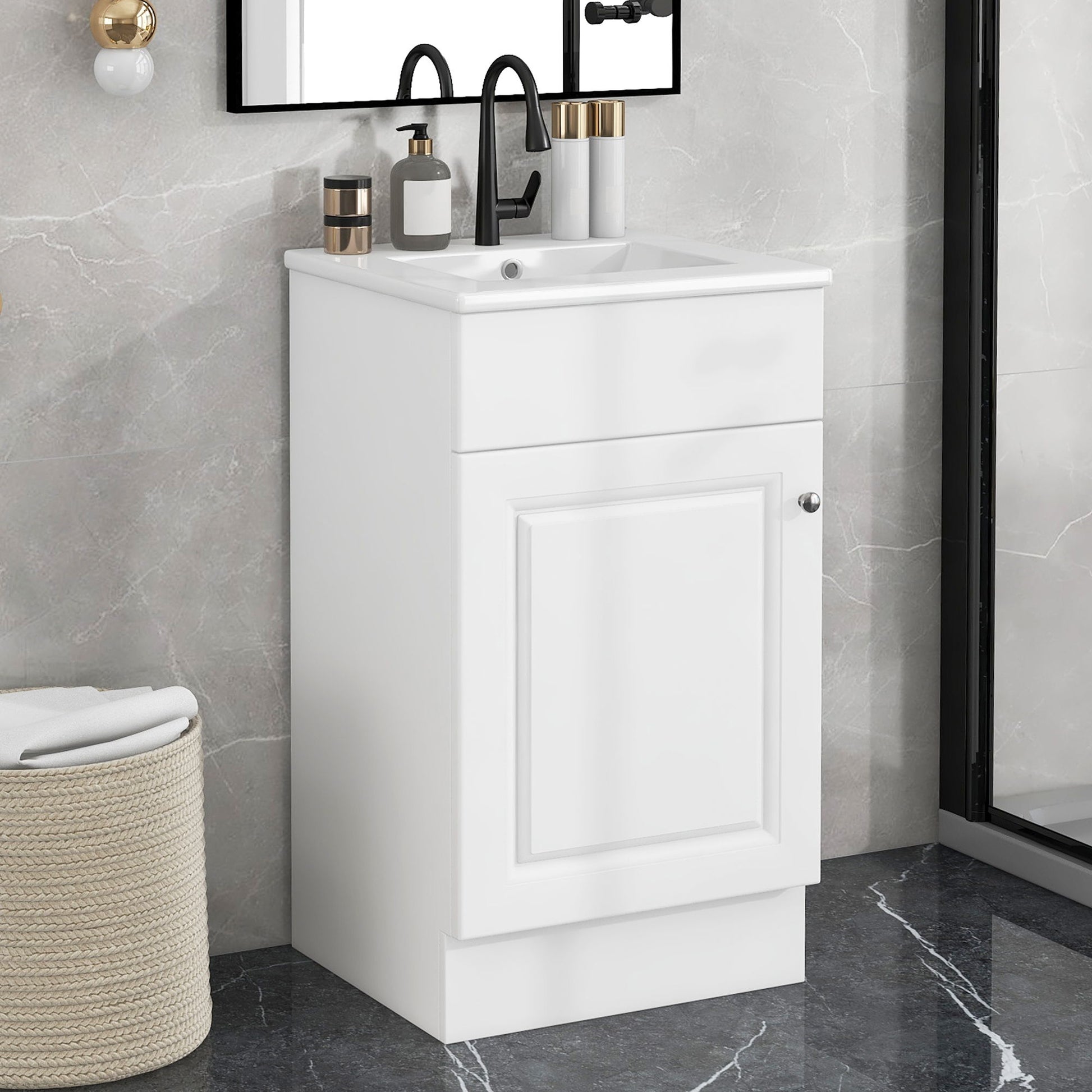 Bathroom Vanity With Sink, Cabinet With Adjustable Shelf Noble House