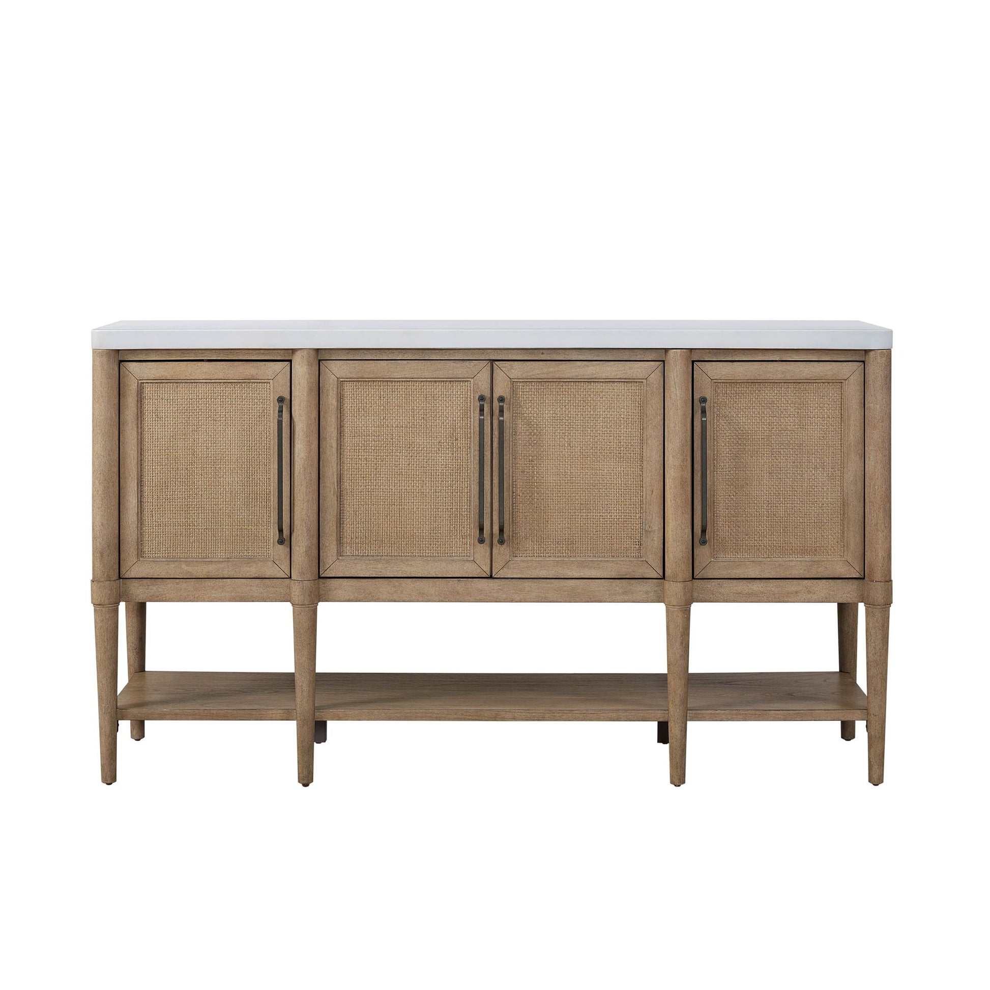 Cement Topped Server With Cane Insets - Sand Bernards Furniture